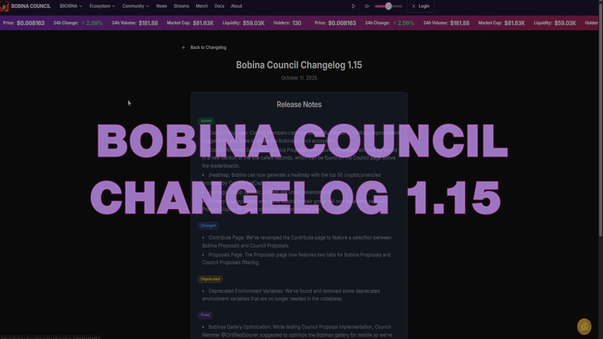 Bobina Council Changelog 1.15